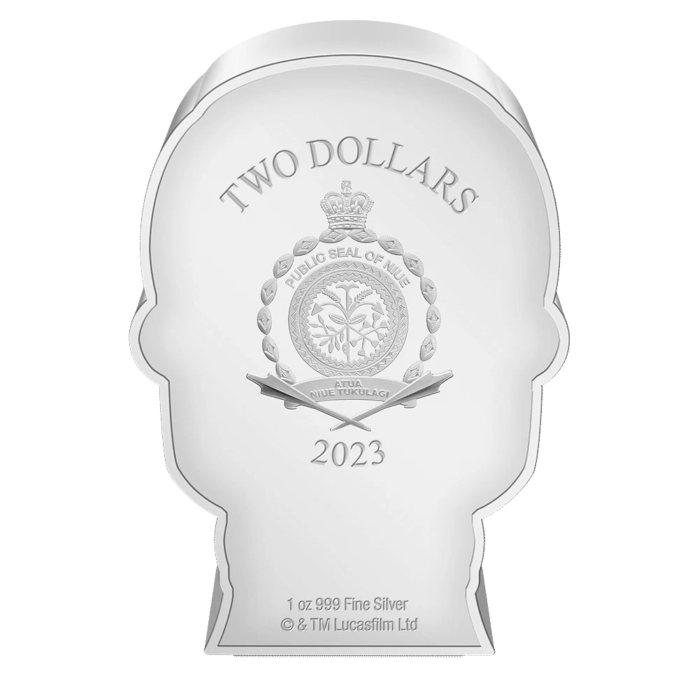 Picture of 2023 New Zealand Mint Star Wars Qui-Gon Jinn Shaped Chibi 1 oz Proof Silver Coin
