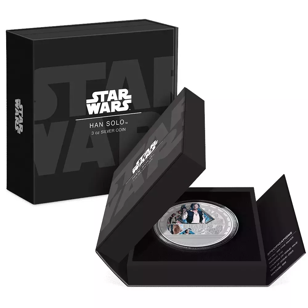 Picture of 2023 New Zealand Mint Star Wars: Han Solo 3 oz Colorized Proof Silver Coin