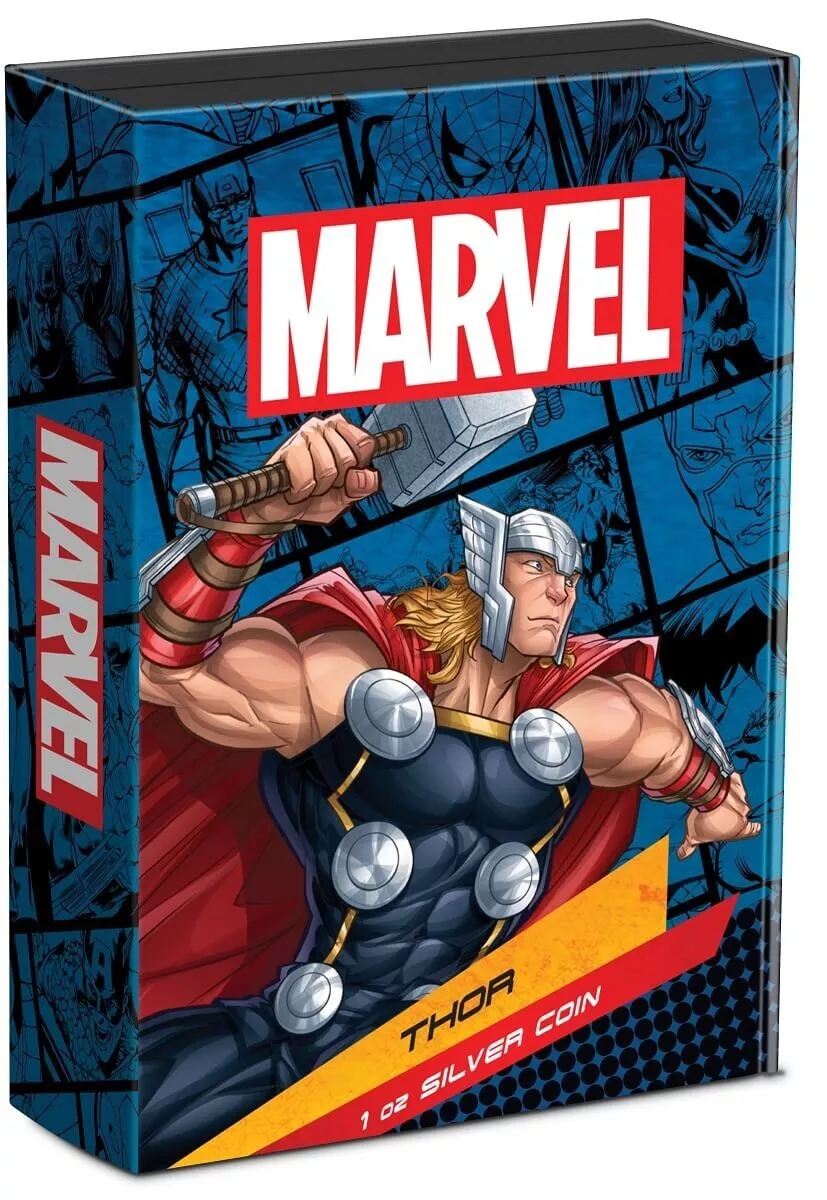 Picture of 2023 New Zealand Mint Marvel Comics Thor 1 oz Colorized Proof Silver Coin