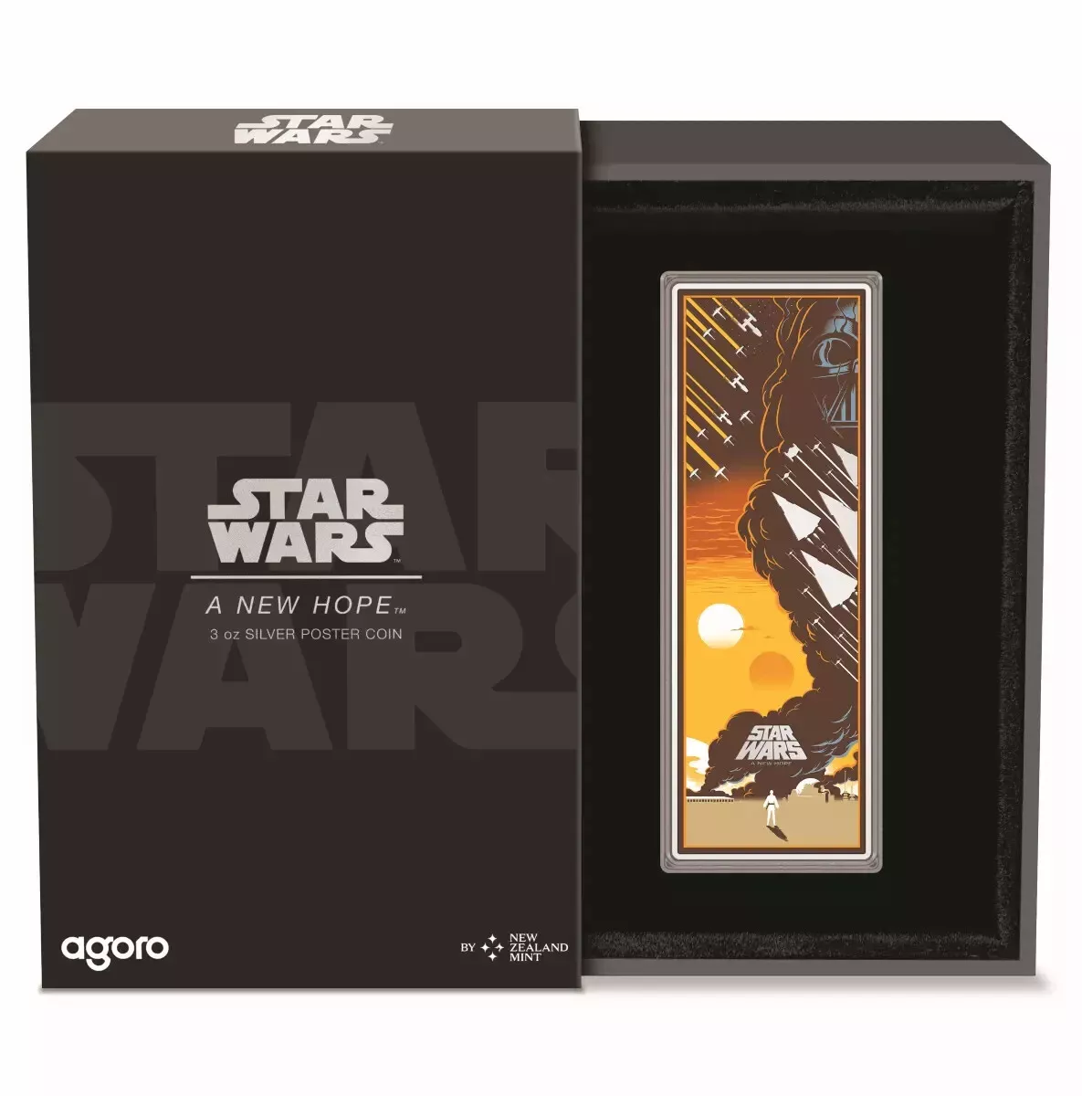 Picture of 2024 Agoro Star Wars A New Hope Movie Poster 3 oz Colorized Proof Silver Coin