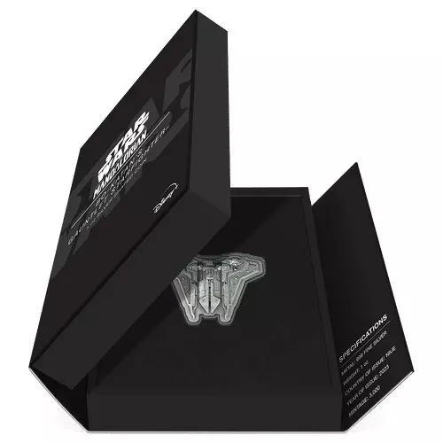 Picture of 2023 Niue Star Wars Mandalorian Bo-Katan's Gauntlet Starfighter 1 oz Silver Coin
