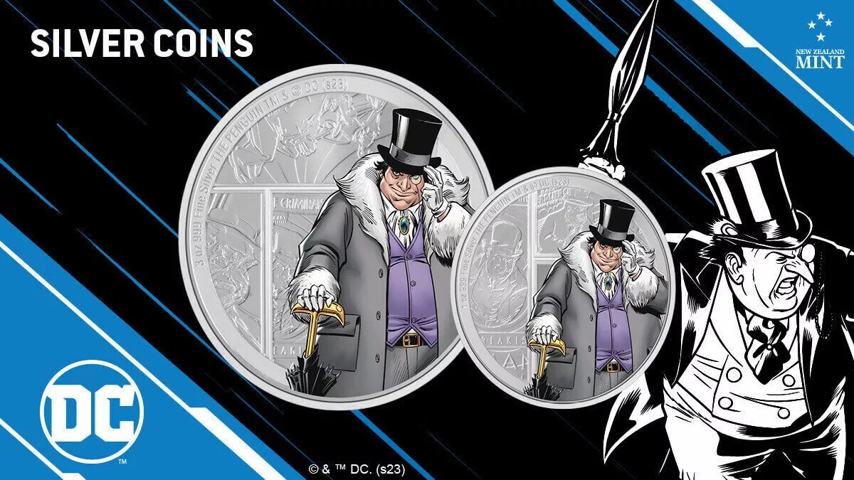 Picture of 2023 New Zealand Mint DC Batman - The Penguin 1 oz Colorized Proof Silver Coin