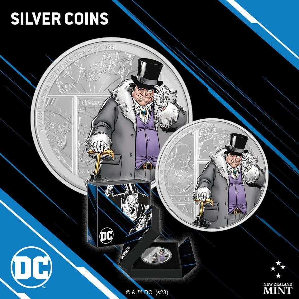 Picture of 2023 New Zealand Mint DC Batman - The Penguin 1 oz Colorized Proof Silver Coin