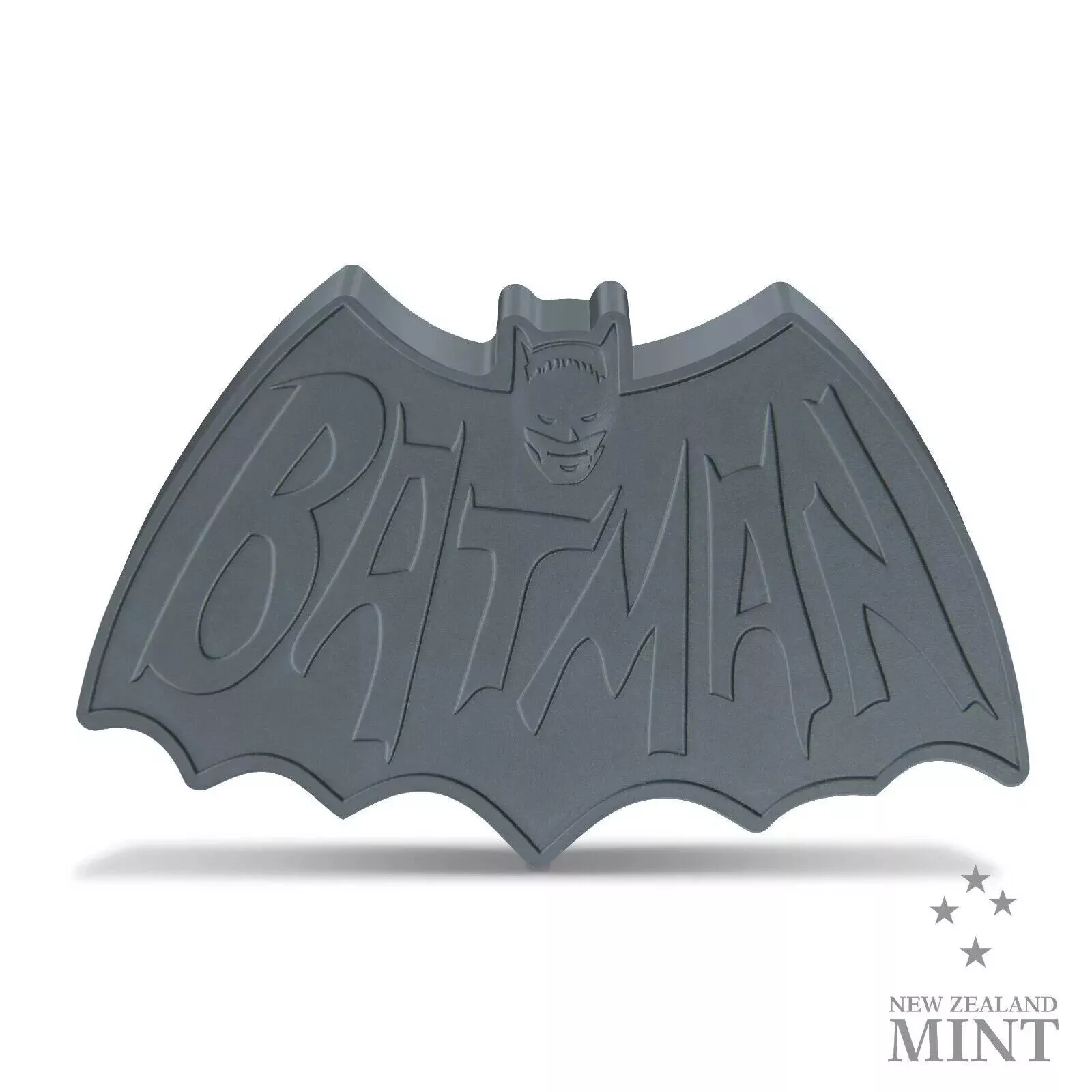 Picture of 2024 New Zealand Mint DC 1966 Batman Logo Shaped 1 oz Antique Silver Coin