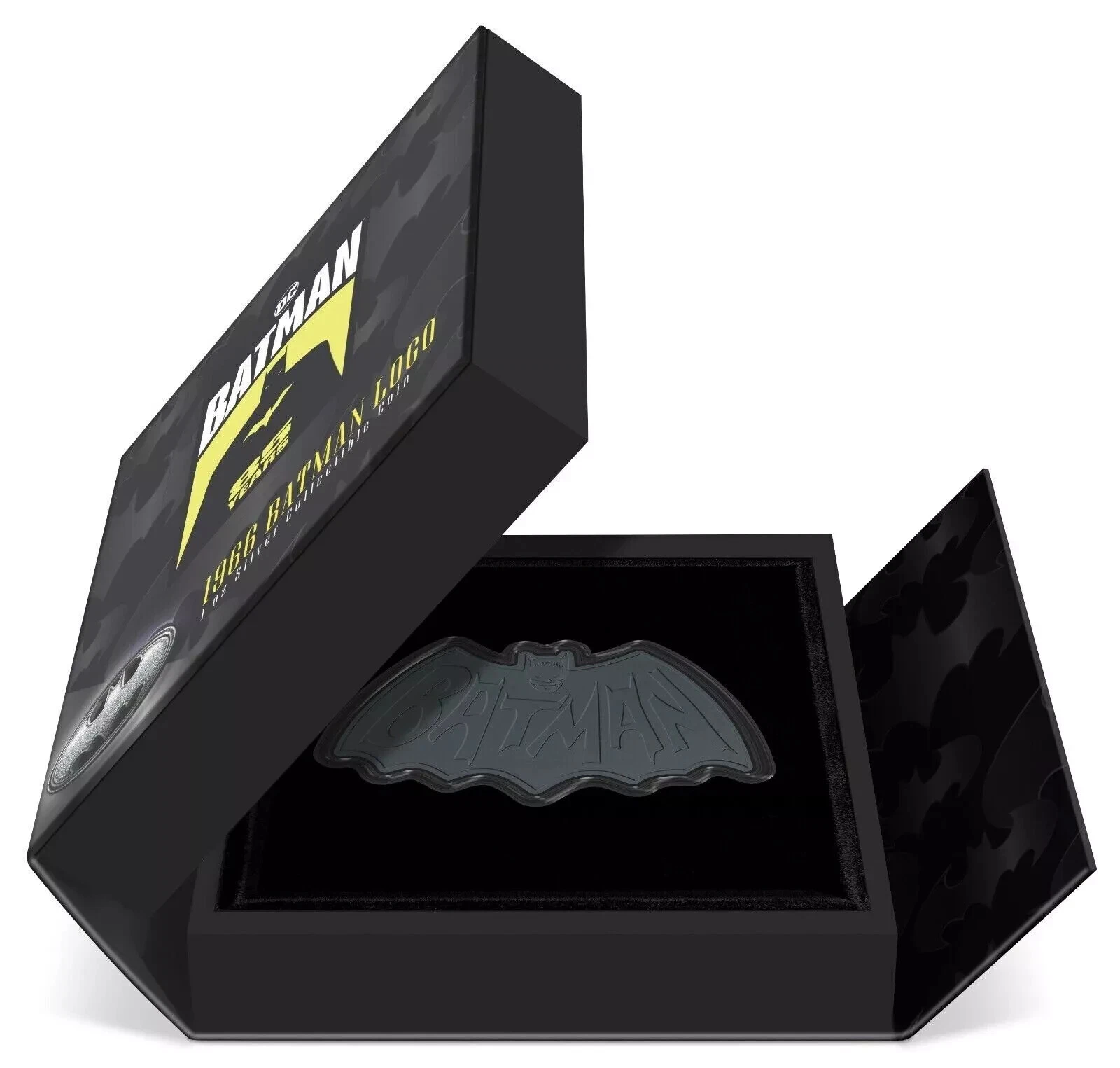 Picture of 2024 New Zealand Mint DC 1966 Batman Logo Shaped 1 oz Antique Silver Coin