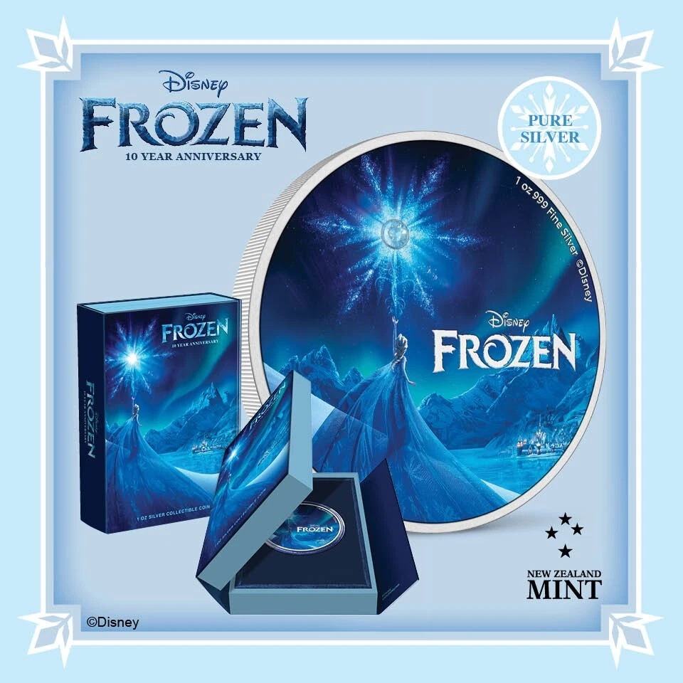 Picture of 2023 New Zealand Mint Disney Frozen 10th Anni. 1 oz Colorized Proof Silver Coin