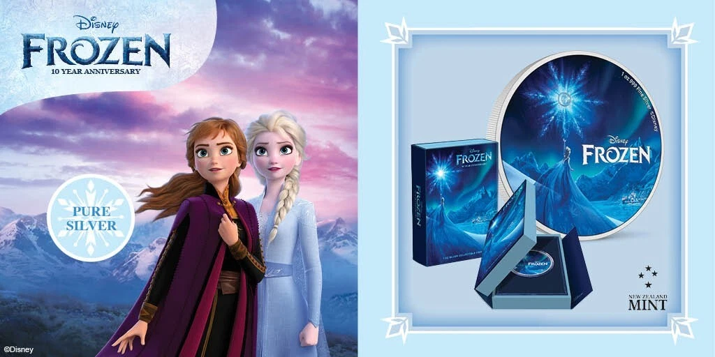 Picture of 2023 New Zealand Mint Disney Frozen 10th Anni. 1 oz Colorized Proof Silver Coin