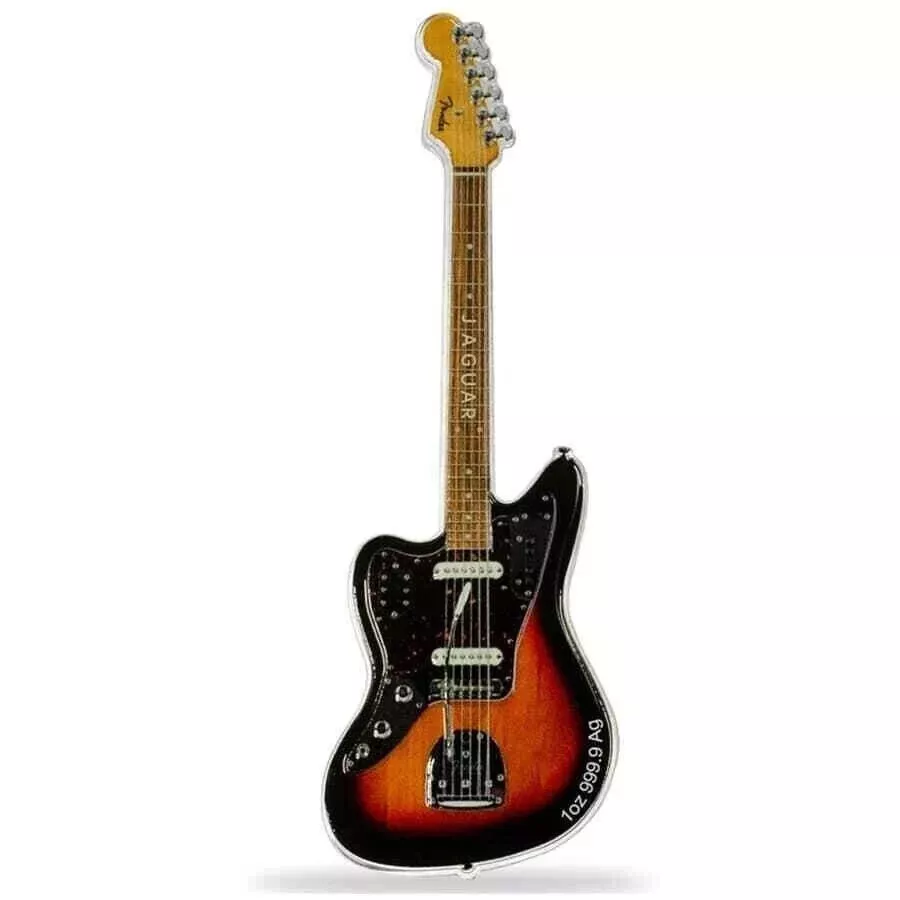 Picture of 2024 Pamp Suisse Fender Jaguar Guitar Shaped 1 oz Reverse Proof Silver Coin