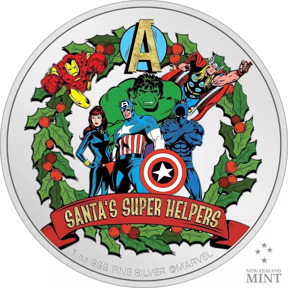Picture of 2023 Niue Marvel Avengers Season’s Greeting 1 oz Colorized Proof Silver Coin