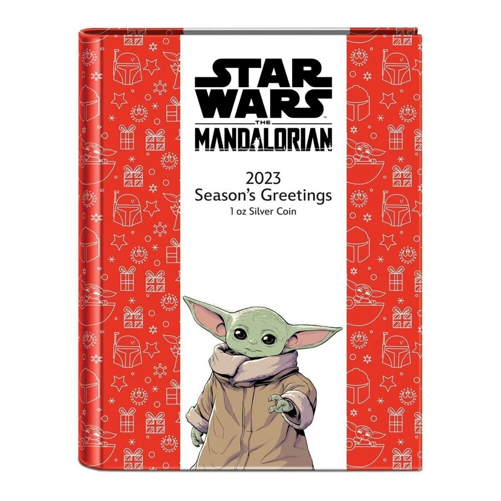 Picture of 2023 Niue Star Wars Mandalorian Grogu Season’s Greetings 1 oz Silver Proof Coin