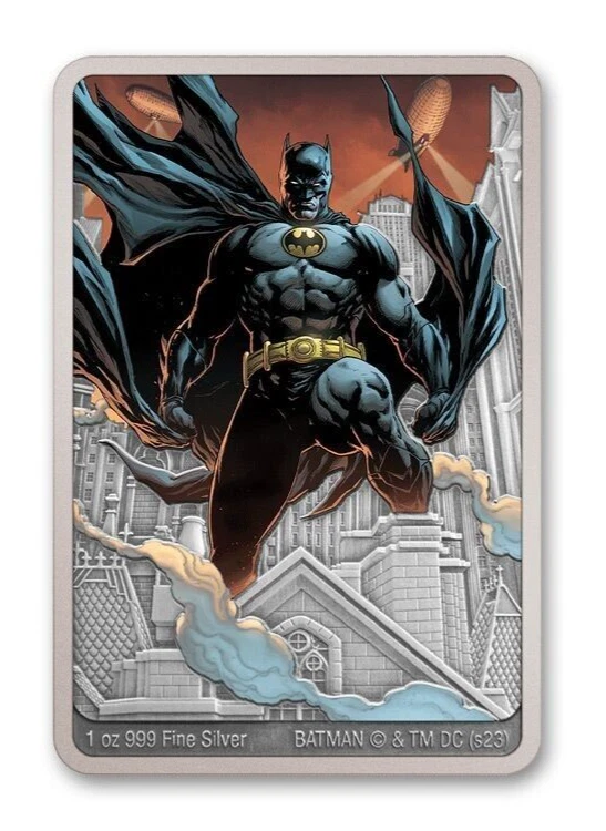Picture of 2023 Niue DC Batman Day Movie Poster 1 oz Colorized Antiqued Silver Coin