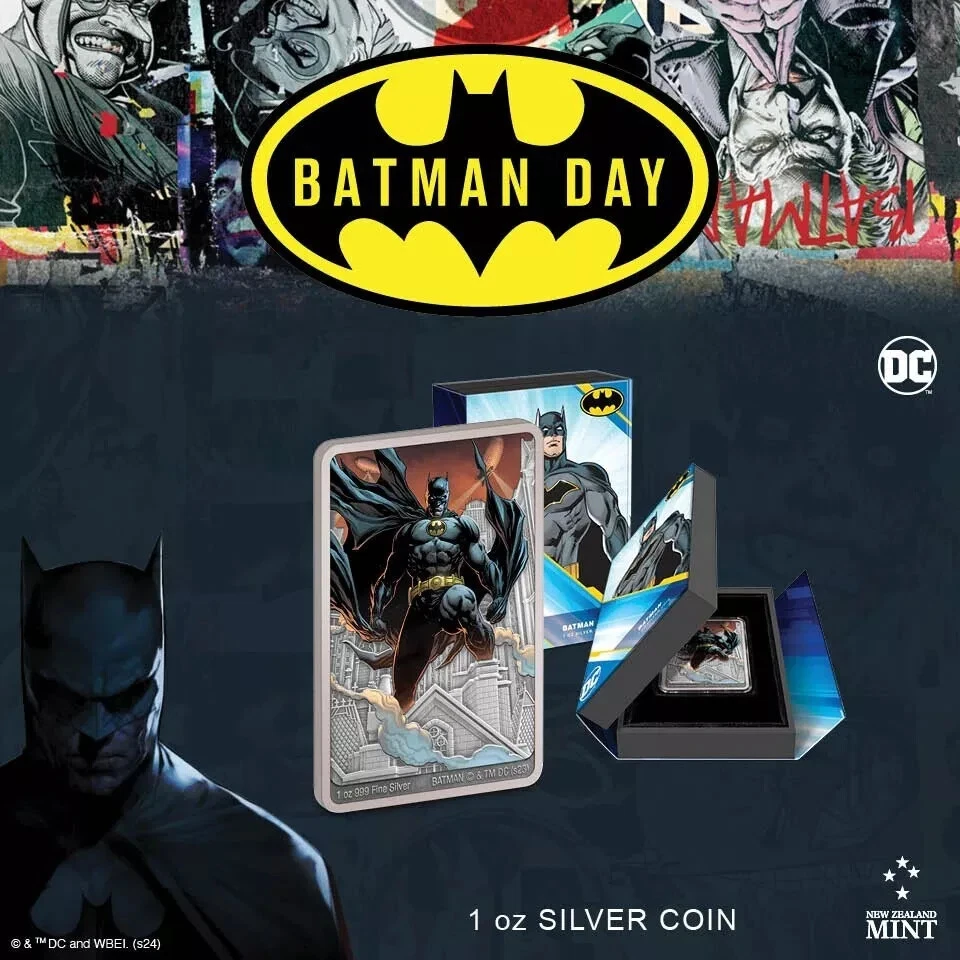 Picture of 2023 Niue DC Batman Day Movie Poster 1 oz Colorized Antiqued Silver Coin