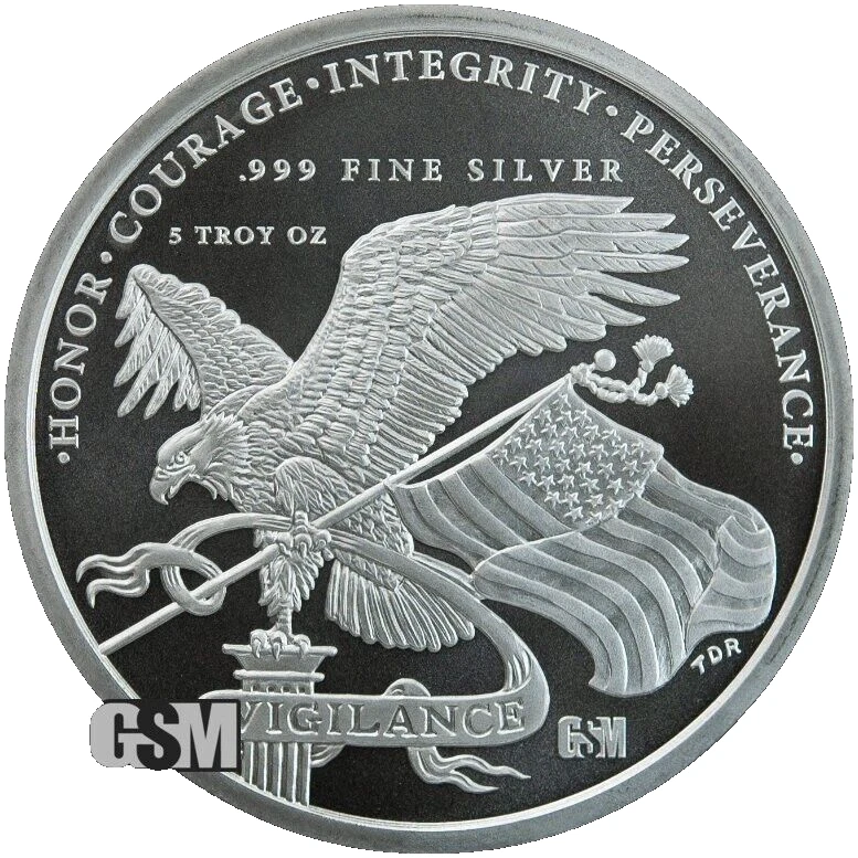 Picture of Golden State Mint (GSM) Donald Trump 45th President 5 oz Silver Round
