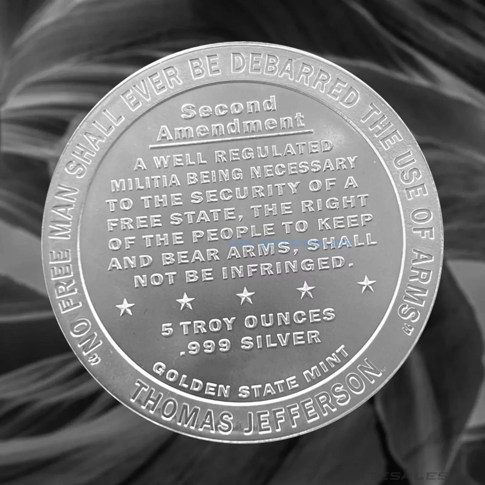 Picture of Golden State Mint Second (2nd) Amendment - Right to Bear Arms 5 oz Silver Round
