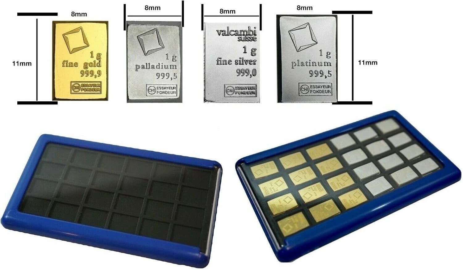 Picture of Element Card (Black) Plastic CombiBar Storage Holder (24 x 1 Gram Slots)
