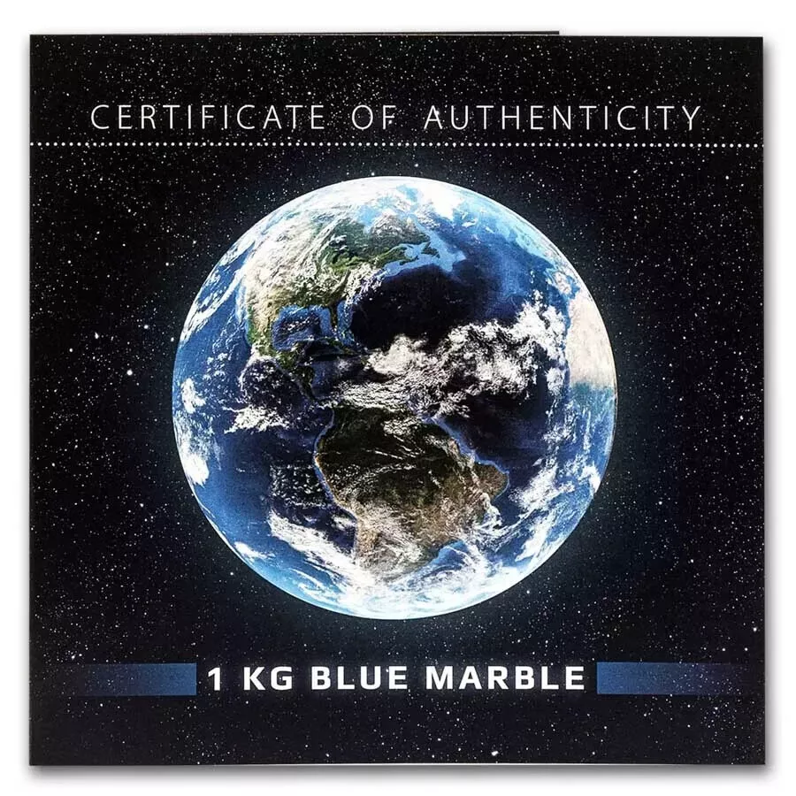 Picture of 2025 Barbados Blue Marble World Globe 1 Kilo Silver Colorized Spherical Coin