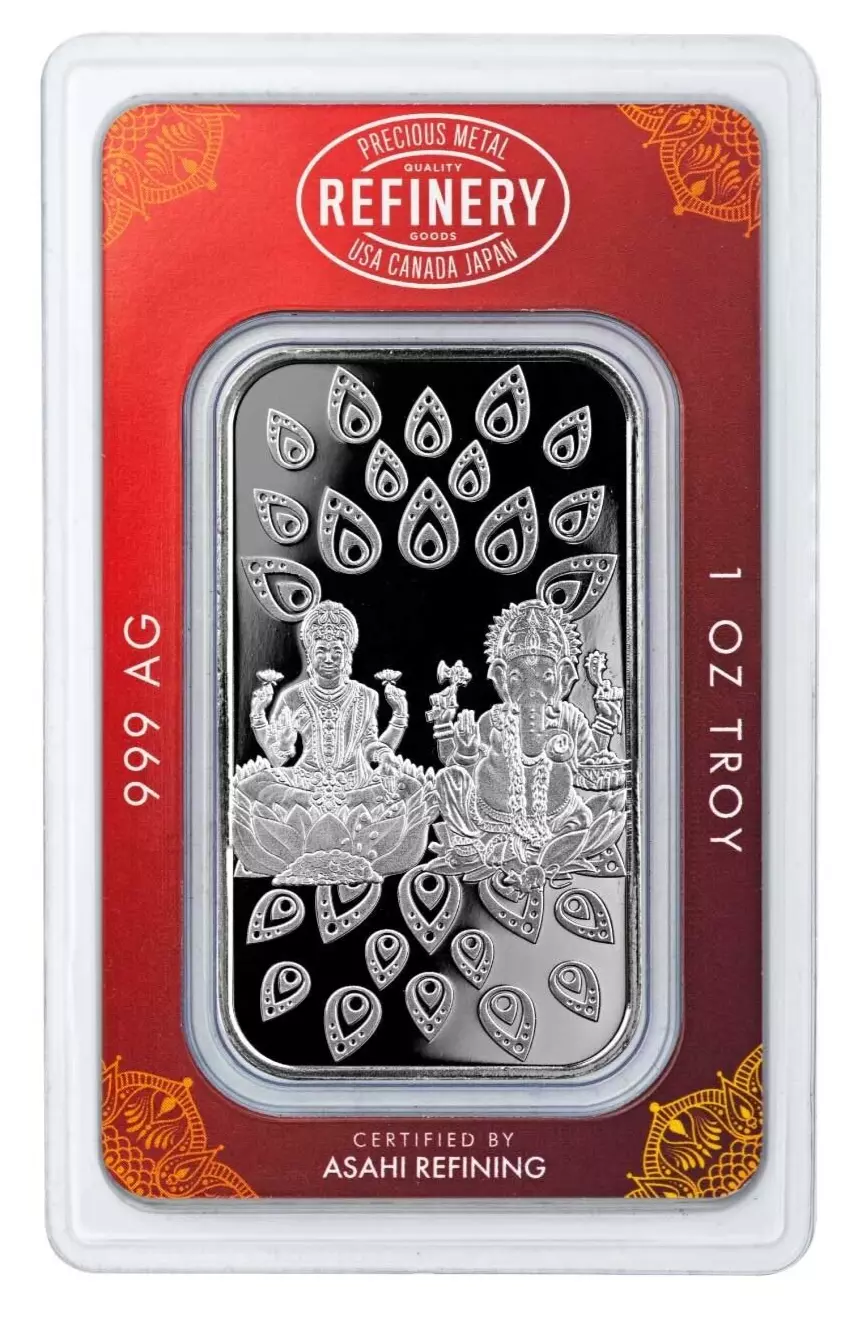 Picture of (Box of 25) 2024 Asahi Refining Diwali Festival of Lights 1 oz Silver Bar