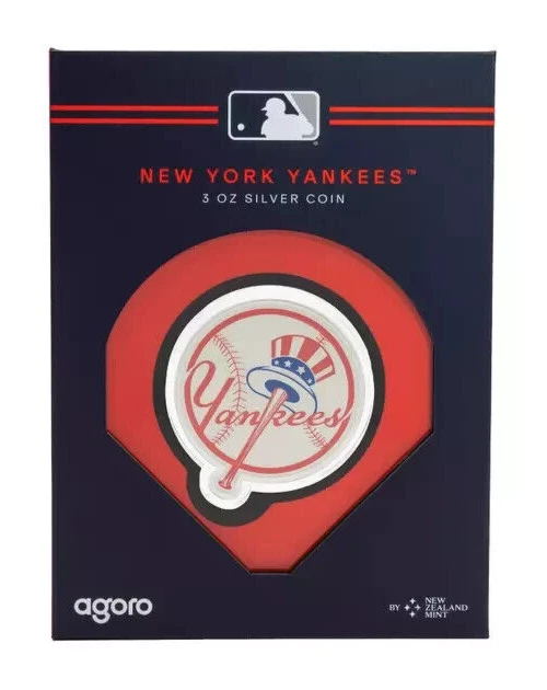 Picture of 2025 Agoro Major League Baseball MLB New York Yankees 3 oz Colorized Silver Coin