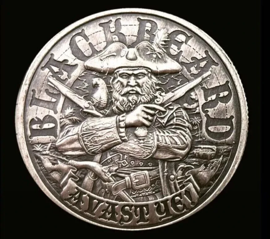Picture of Mason Mint Blackbeard Avast Ye! Queen Anne's Revenge 1 oz Antique Silver Round