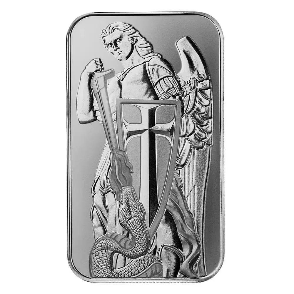 Picture of Scottsdale Mint Archangel Michael 1 oz Silver Bar - In Mint Capsule