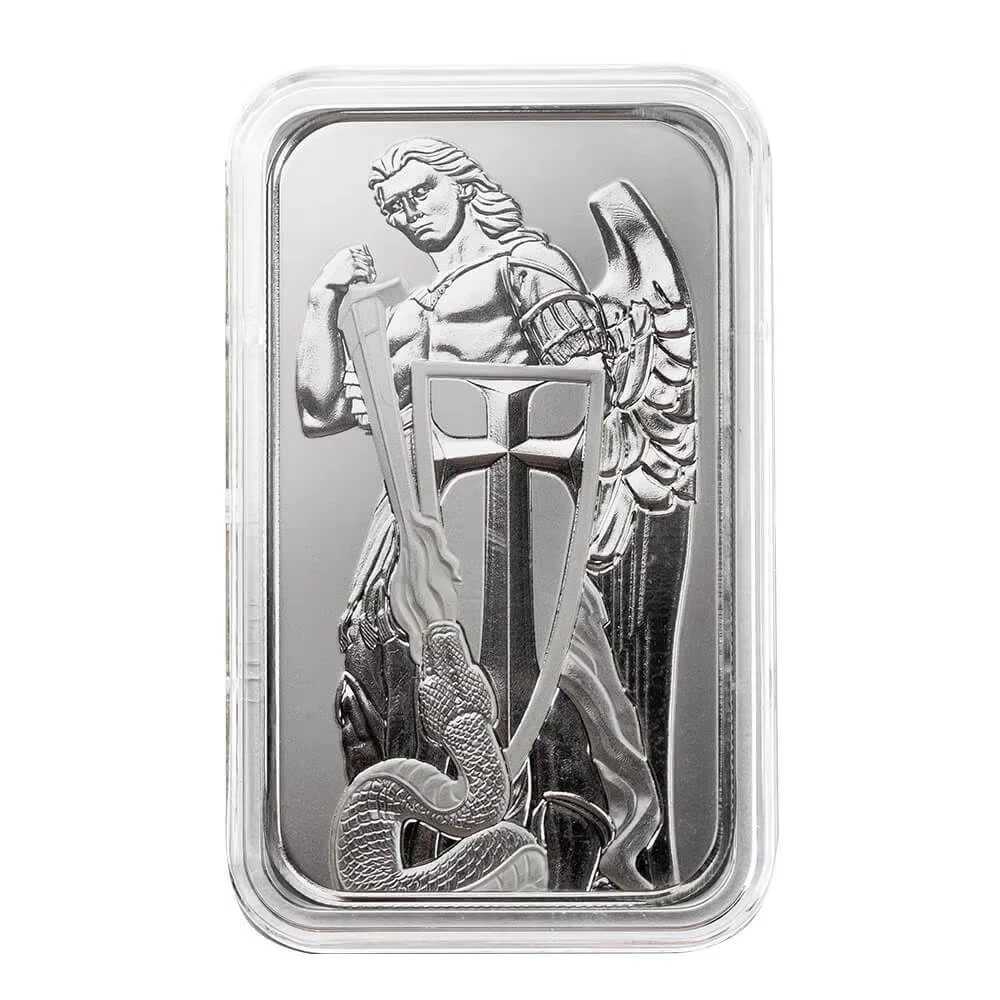 Picture of Scottsdale Mint Archangel Michael 1 oz Silver Bar - In Mint Capsule