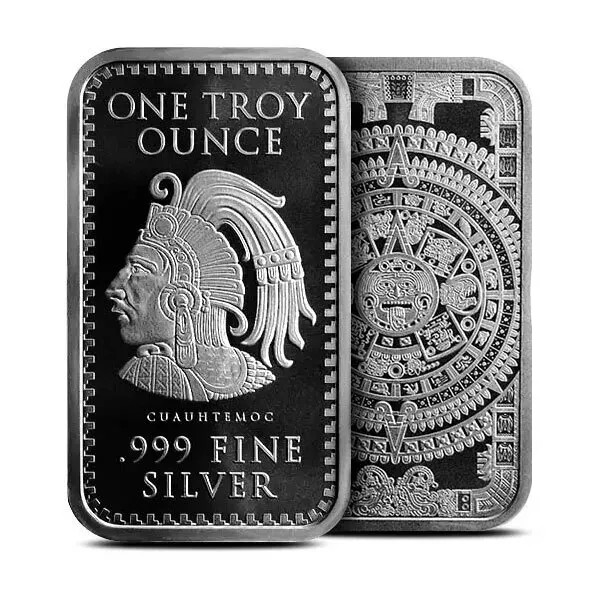 Picture of Golden State Mint (GSM) Aztec Mayan Calendar 1 oz Silver Bar