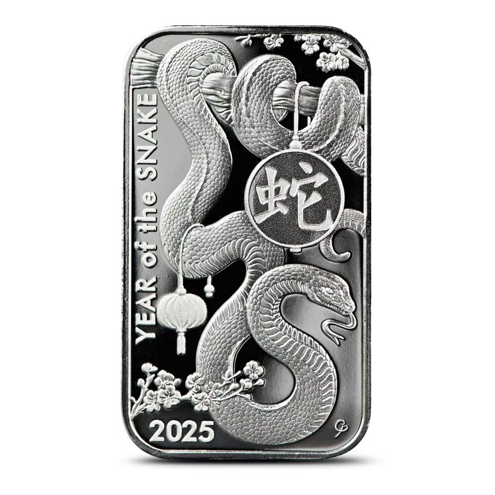 Picture of 2025 Asahi Lunar Year of the Snake 1 oz Silver Bar