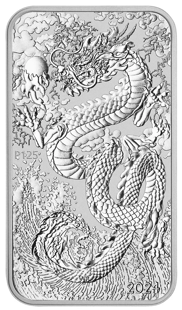 Picture of 2024 Perth Mint Australian Lunar Dragon 1 oz Silver Bar