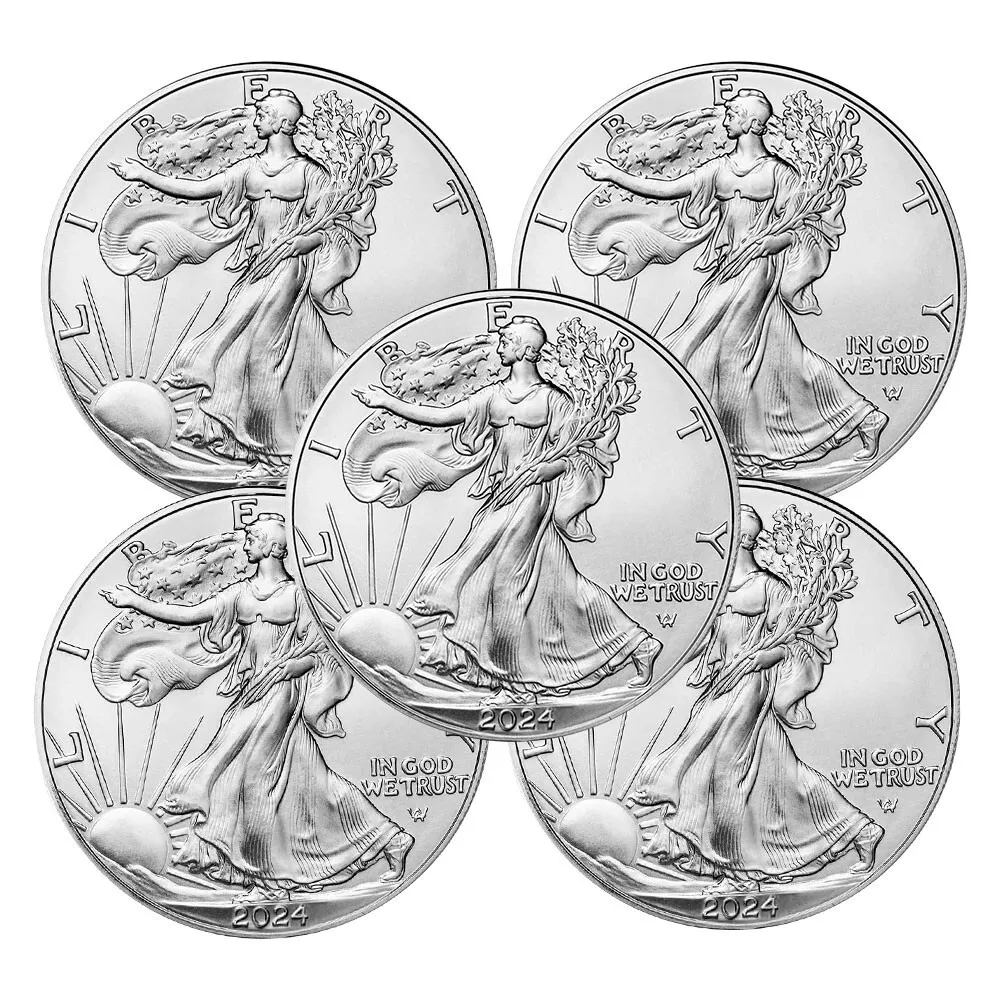Picture of (Lot of 5) 2024 American Silver Eagle (ASE) 1 oz Silver Coin