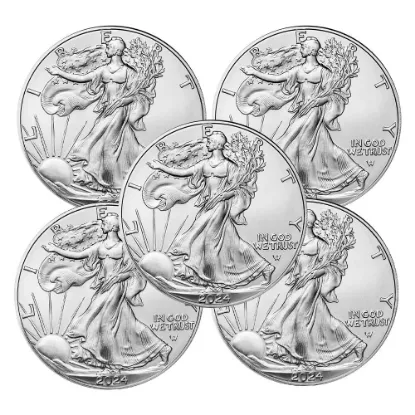 Picture of (Lot of 5) 2024 American Silver Eagle (ASE) 1 oz Silver Coin