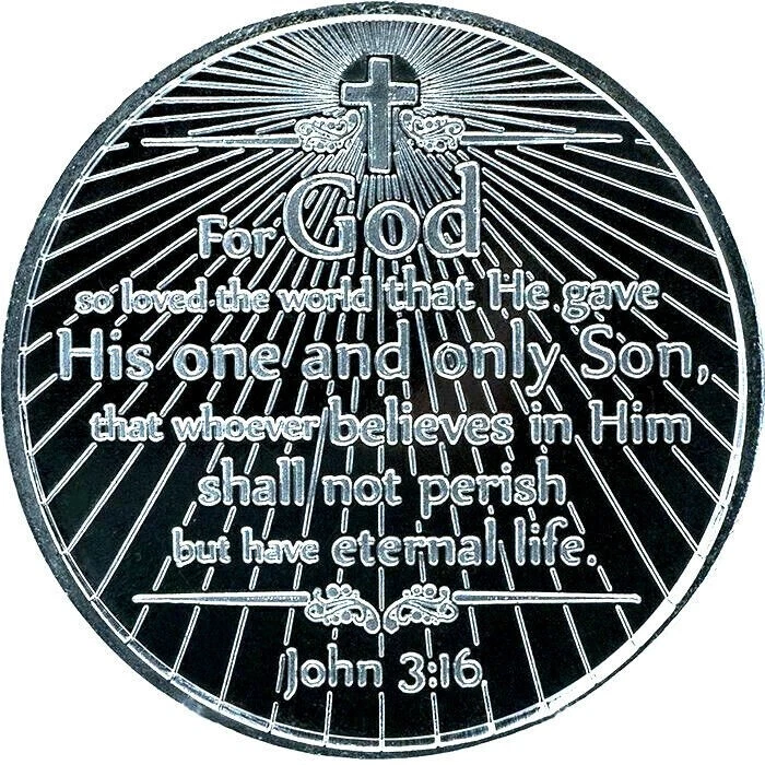 Picture of Mason Mint Ichthus John 3:16 Jesus Christ Fish 1 oz Silver Round