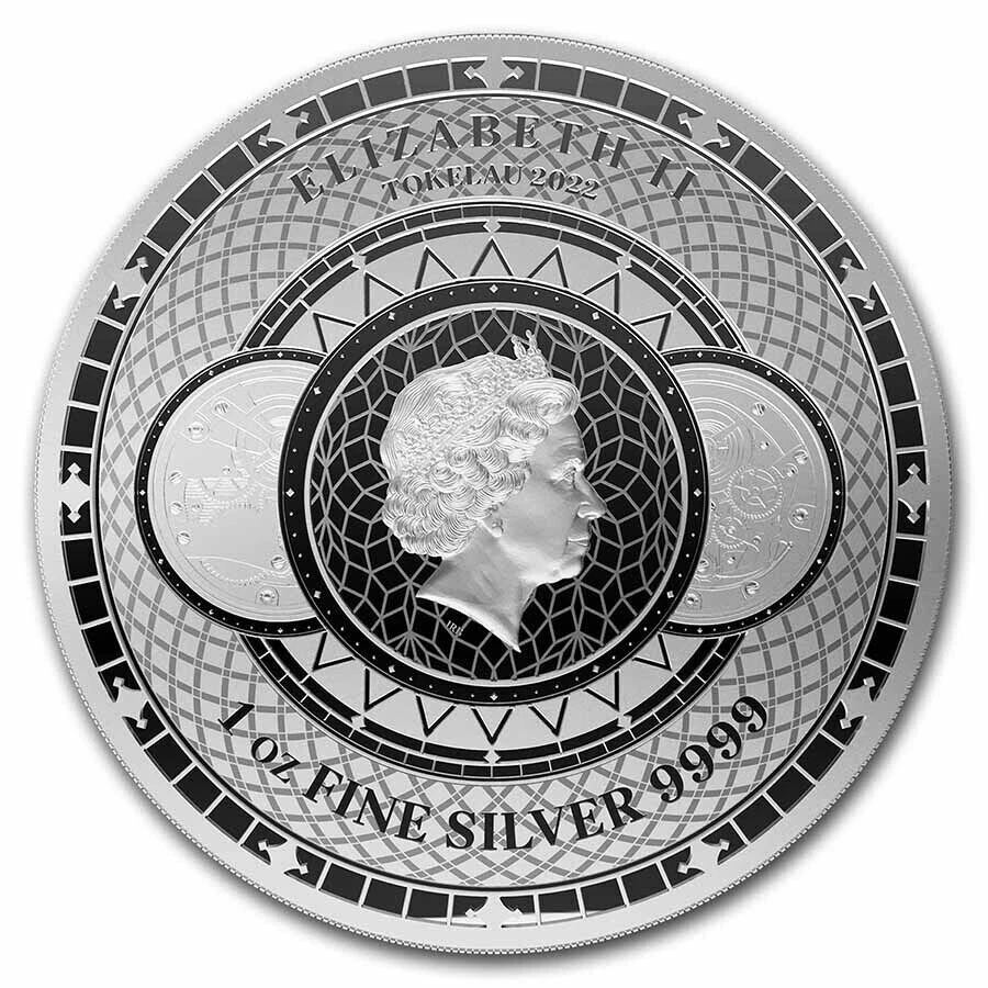 Picture of 2022 Pressburg Mint Tokelau Chronos 1 oz Silver Coin - In Mint Capsule