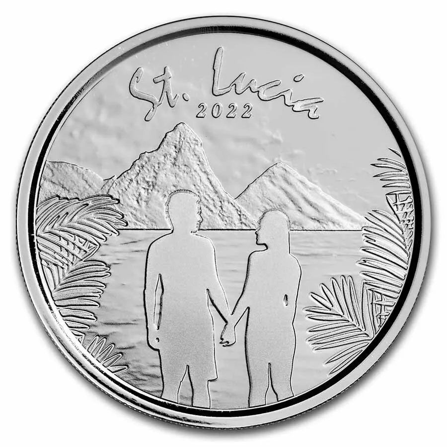 Picture of 2022 Scottsdale Mint St. Lucia Loving Couple 1 oz Silver Coin