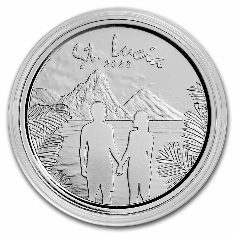 Picture of 2022 Scottsdale Mint St. Lucia Loving Couple 1 oz Silver Coin
