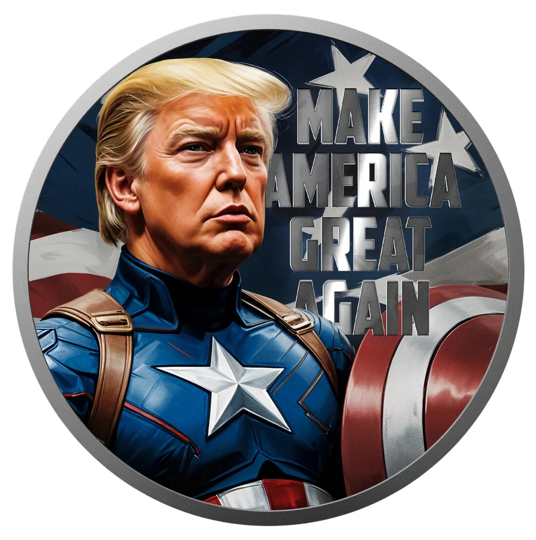 Picture of 2024 Red State Mint Make America Great Again Donald Trump 1 oz Colorized Round