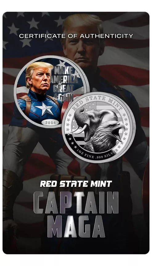Picture of 2024 Red State Mint Make America Great Again Donald Trump 1 oz Colorized Round