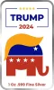 Picture of 2024 Alpha Omega Mint Gopfather Donald Trump 1 oz Two-Sided Colorized Bar