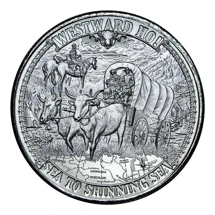 Picture of 2020 Mason Mint Frontiers Westward Ho! 1 oz Antique Silver Round