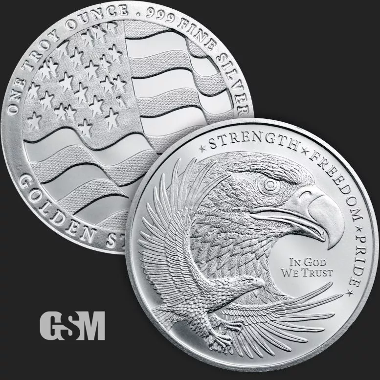 Picture of Golden State Mint (GSM) Double Eagle 1 oz Silver Round