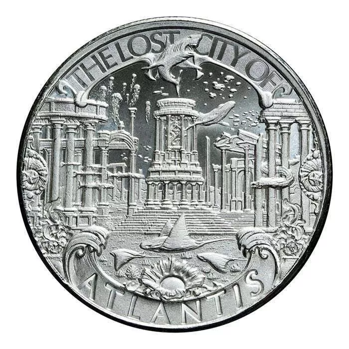 Picture of Mason Mint The Lost City of Atlantis & Poseidon Ocean Emperor 1 oz Silver Round