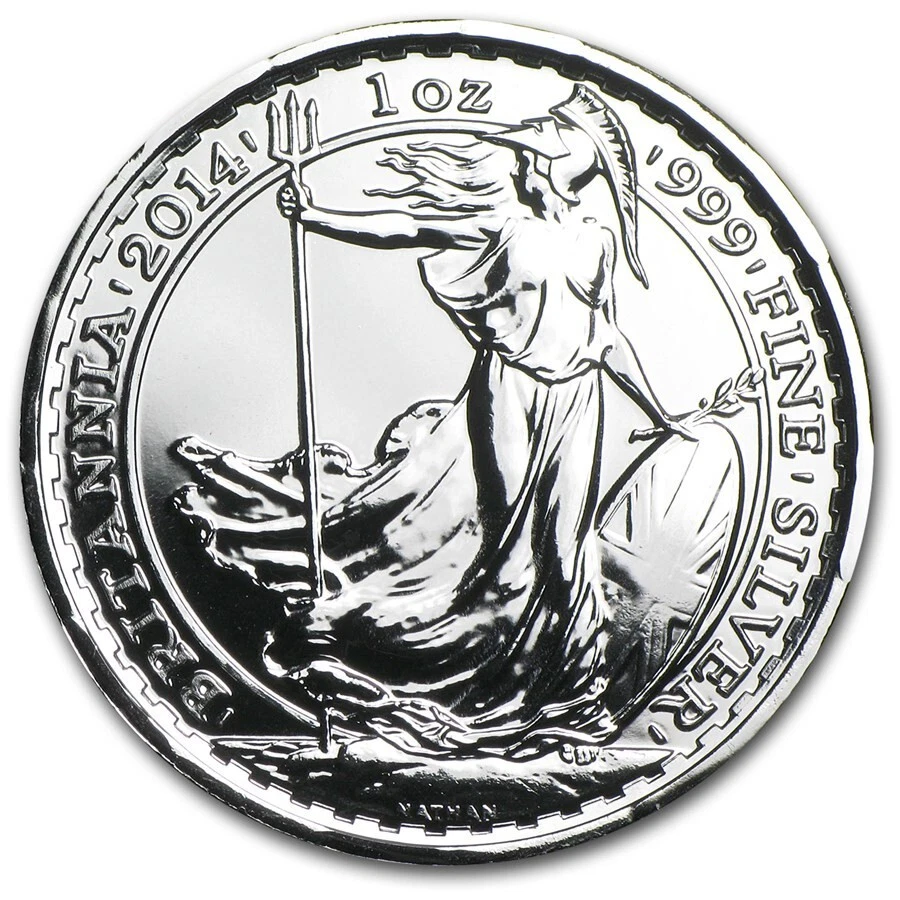 Picture of 2014 Royal Mint Britannia 1 oz Silver Coin with Year of the Horse Privy Mark