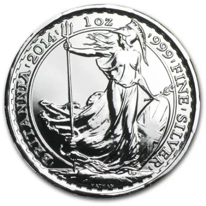 Picture of 2014 Royal Mint Britannia 1 oz Silver Coin with Year of the Horse Privy Mark