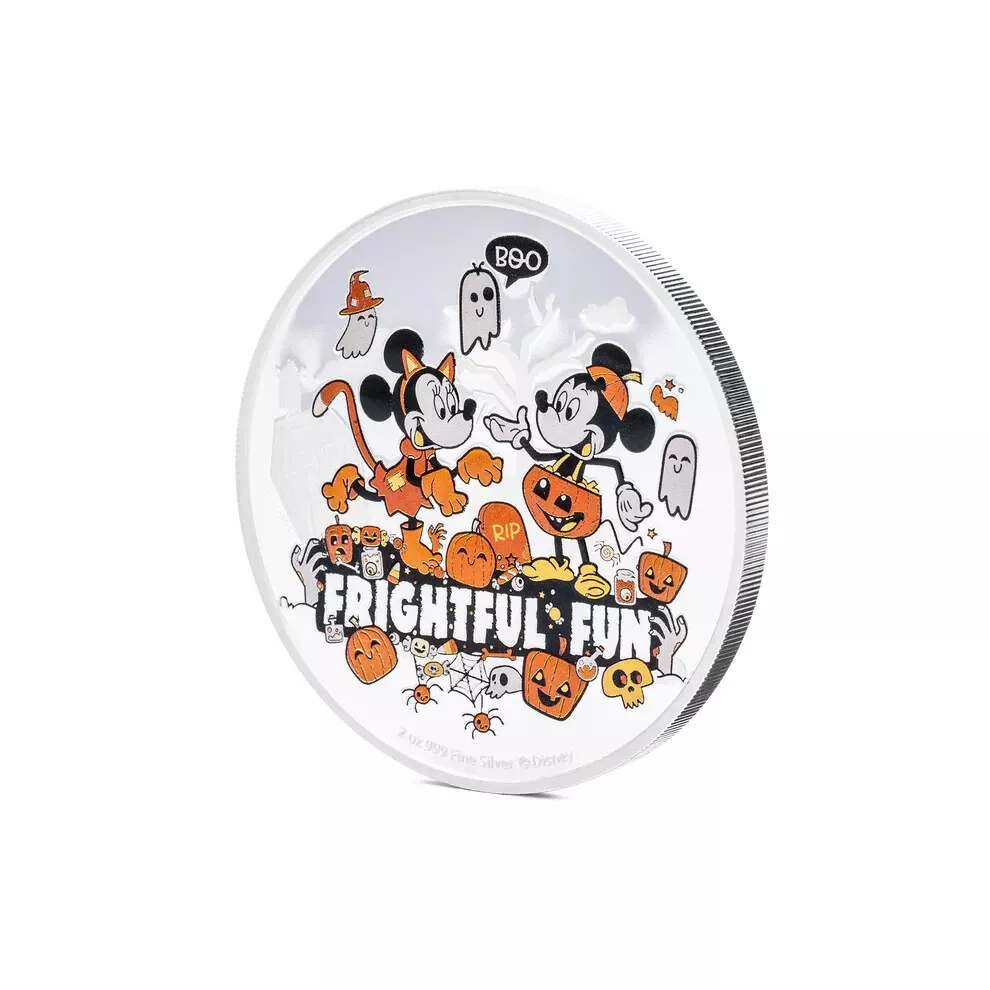 Picture of 2024 Agoro Disney Frightful Fun - Happy Halloween 2 oz Colorized Silver Coin