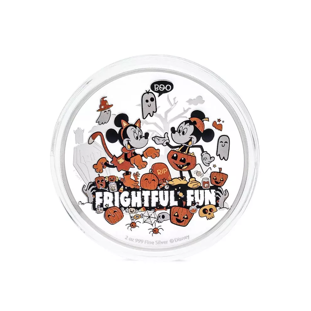 Picture of 2024 Agoro Disney Frightful Fun - Happy Halloween 2 oz Colorized Silver Coin