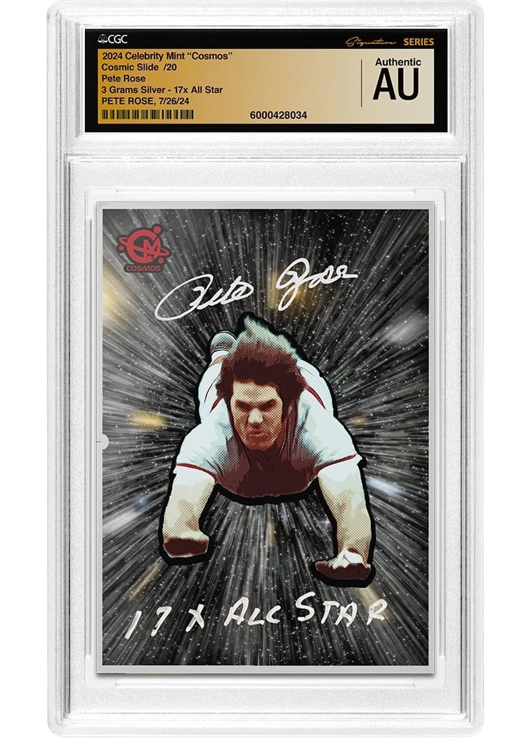 Picture of 2023 Celebrity Mint Pete Rose Pure Silver Trading Coin w/ Cosmos Mint Hits