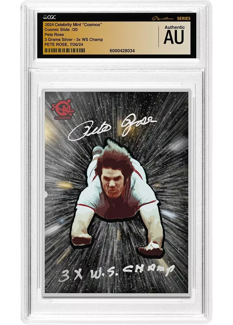Picture of 2023 Celebrity Mint Pete Rose Pure Silver Trading Coin w/ Cosmos Mint Hits
