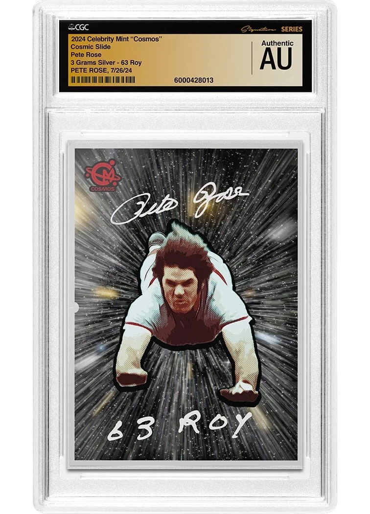 Picture of 2023 Celebrity Mint Pete Rose Pure Silver Trading Coin w/ Cosmos Mint Hits