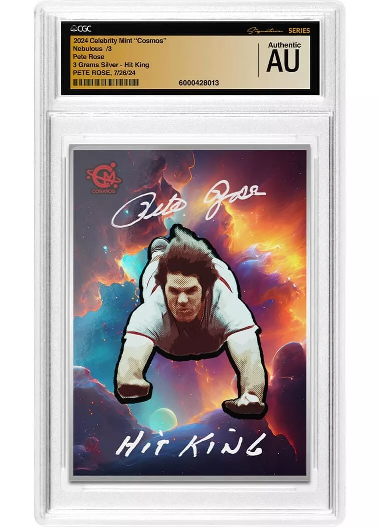 Picture of 2023 Celebrity Mint Pete Rose Pure Silver Trading Coin w/ Cosmos Mint Hits