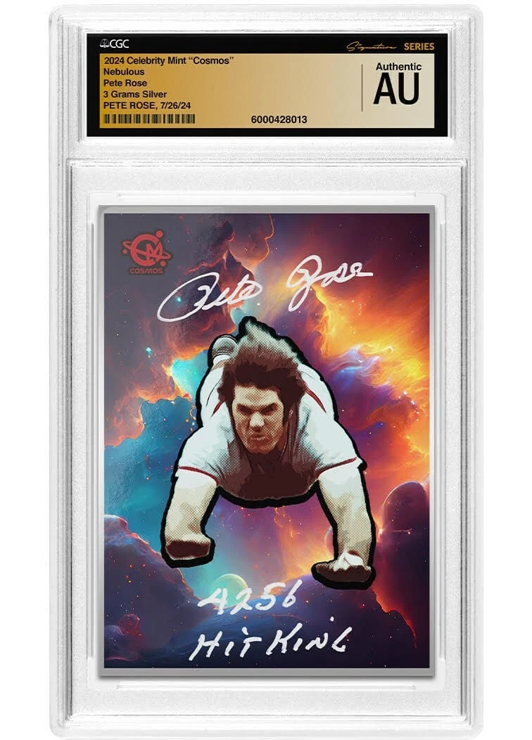 Picture of 2023 Celebrity Mint Pete Rose Pure Silver Trading Coin w/ Cosmos Mint Hits