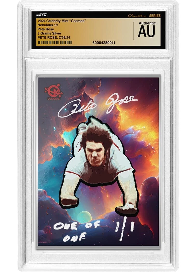 Picture of 2023 Celebrity Mint Pete Rose Pure Silver Trading Coin w/ Cosmos Mint Hits